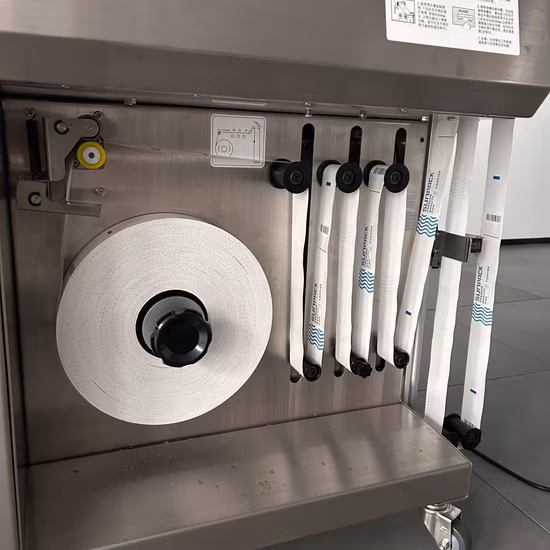 New Model High Table Automatic Vacuum Feeding Banding Machine with Eye Mark Sensor