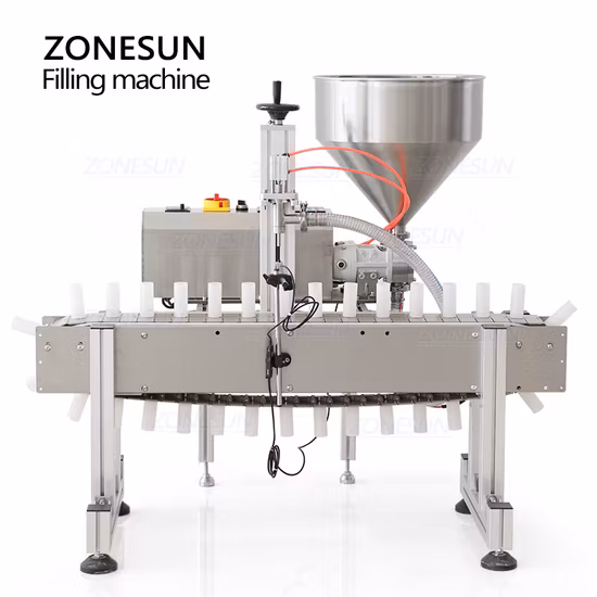 Zonesun 공급 펌프가 있는 자동 화장품 크림 페이스트 충전 기계